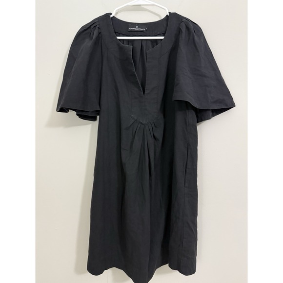 Pomander Place Dresses & Skirts - Pomander Place Tuckernuck Black Finley Flutter Sleeve Mini Dress Cotton Sz Small